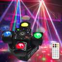 MINI Moving Head Disco Light RGBW Beam Stage LED Rotating Starlight DJ Lighting, DMX & Sound Control, for Wedding KTV Bar Prom Party DJ Event Halloween Christmas (4arm DJ Starlight)