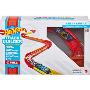 Hot Wheels Toy Car Track Set, Track Builder Unlimited Playset Premium Curve Pack, 16 Component Parts & 1:64 Scale Vehicle