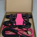 PoyPet Dog Harness and Leash Combo, Escape Proof No Pull Vest Harness, with 5 Feet Leash, Reflective Adjustable Soft Padded Pet Harness with Handle for Small to Large Dogs(Pink,L)