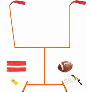 Adjustable Steel Football Goal Post Set with Football & Pump, Backyard Field Goal Uprights for Kids & Adults Rust-Resistant Outdoor Football Training Equipment