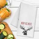 2 x Moose Christmas Kitchen DishTowels, Funny Gift for Women Girls,Christmas Moose Decorations Dish Towels for Kitche Bathroom Decor, 16x24 Inches