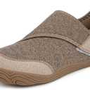Sisttke Diabetic Shoes for Women Men Adjustable Wide Width Orthopedic House Slippers Arch Support Walking Shoes for Arthritis Edema Plantar Fasciitis Swollen Feet Elderly Indoor Outdoor Brown, Size: 10.5 Wide Women/9 Wide Men