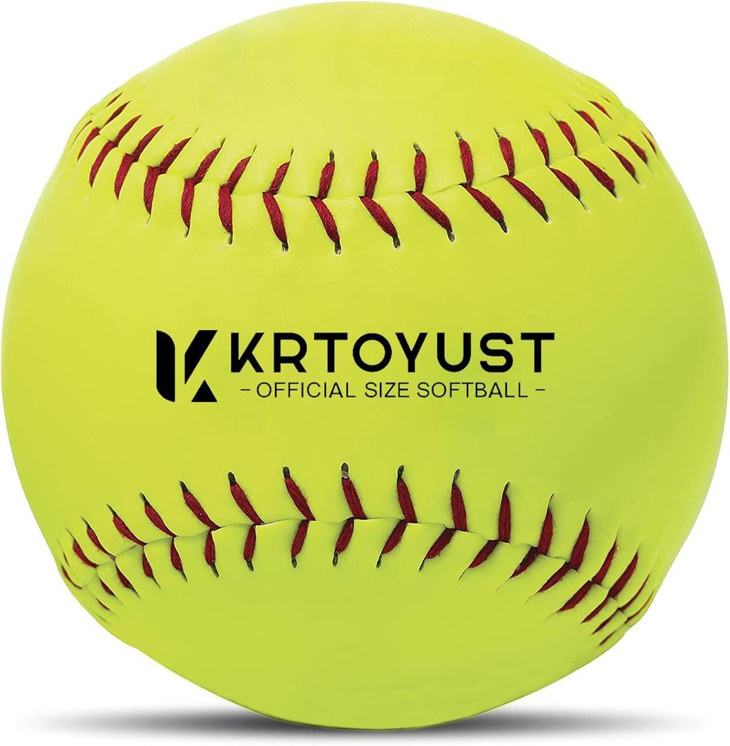 KRTOYUST Softball Ball,11" & 12" Official Size Softballs Great for Practice Training - Comply with Official Size and Weight Standard