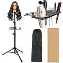 AliLeader 50 Inch Heavy Duty Wig Stand Tripod with Tray Adjustable Mannequin Head Stand Stainless Steel Wig Tripod Stand Wig Head Stand for Hairdressing Training (Mannequin Head Not Included)
