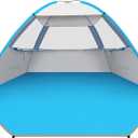 Gorich Beach Tent Sun Shelter for 3/4-5/6-7/8-10 Person with UPF 50 UV Protection, Lightweight & Easy Setup Beach Shade Canopy, Portable Beach Shade Tent Beach Cabana (Silver)