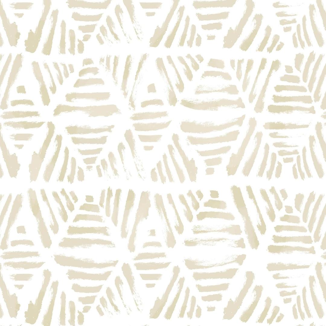 Heroad Boho Peel and Stick Wallpaper Beige Contact Paper 17.3''x78.7'' Geometric Wall Paper Modern Removable Self Adhesive Wallpaper for Bathroom Bedroom Kitchen Cabinet Waterproof Decor Vinyl Roll