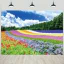 7x5ft Spring Scenery Backdrop Colorful Flowers Field Blooming Floral Forest Photography Background Nature Scenery Theme Decorations Room Decor Kids Adults Portraits Banner Photo Studio Props