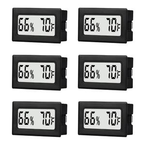 6 Pack Mini Small Digital Hygrometer Thermometer Indoor Temperature and Humidity Meter Gauge with Temp Humidity Sensor Monitor Fahrenheit () for Jars,Home,Room