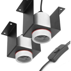 Reptile Ceramic Socket, Heat Lamp Holder for Terrariums and Vivariums, Gecko Lizard Heat Lamp Bracket Light Fixture, Bulb Not Included
