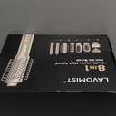 8-in-1 Dual Voltage Hot Air Styler & Hair Dryer Brush with Straightener & Curler Attachments, 110,000 RPM Ionic Fast Drying for Frizz-Free Styling, Includes Travel Bag (Champagne Gold)