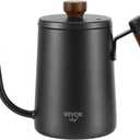 VEVOK CHEF Mini Gooseneck Kettle with Wooden Handle, 20 Ounce 550ml for 2 Cups, Stainless Steel Narrow Long Spout, Small Tea Water Coffee Kettle for Pour Over, Drip Coffee Maker, Teapot