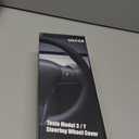 Nappa Leather Steering Wheel Cover Compatible with Tesla Model 3/Y 2016-2025 2026 Juniper/Highland, Non-Slip Breathable Model 3/Y Steering Wheel Protector, Black