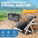 Solar Fan Kit for Chicken Coop - Two IP65 Waterproof 5" Solar Powered Fans - Outdoor Exhaust Intake Ventilation Fan for Outside Shed Greenhouse Attic Pet House - Strong Airflow Without Battery