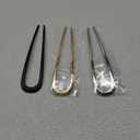 3 Pcs French Hair Pins for Women - French Twist Hair Pins for Buns, Metal Gold Hair Accessories (3 Count (Pack of 1))