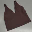 SUUKSESS Women Sexy V Neck V Back Tank Top Summer Sleeveless Going Out Double Lined Basic Tops (Large, Brown)