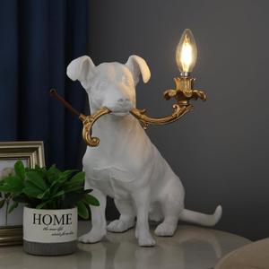 Modern Resin Carved Dog Table Lamp, Desk & Floor Light for Home Decor - Living Room, Bedroom, Home Office, Kids Room