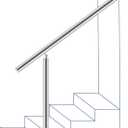 Handrails for Outdoor Steps, 304 Brushed Stainless Steel Handrail Railing Handrail Stair Rail 1-3 Step Outdoor Stair Railing (3 Ftt) (3 Step)