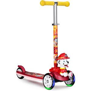 3D Kick Scooter for Kids, Self-Balancing 3 Wheeled Light Up Scooter with Extra Wide Anti-Slip Deck, Rear Brake, Lean to Steer, Lightweight Design, for Kids 3 and up, 75 LB Limit (Marshall 2)