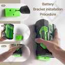 Car Drying Nozzle for EGO Power+ Leaf Blowers 530 575 580 615 650 765, Contain 1 Blower Wall Mount & 2 Mounts Battery Holders & Install Screw & Green Soft Silicone Band - 8 Inch