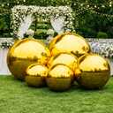 Joyaura 6-Pc Gold Inflatable Mirror Ball Set, Large Shiny Decor Balls