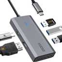 iDsonix Laptop Docking Station for MacBook Air/Pro/HP/Dell, 5-in-1 USB C Hub Multiport Adapter, USB C Dock with 4K HDMI, PD, 3 x USB 3.0 Data Ports