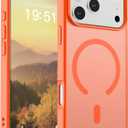 SUPFINE Magnetic for iPhone 17 Pro Max Case (Compatible with MagSafe)(Military Grade Drop Protection) Translucent Matte Shockproof with Anti-Fingerprint Phone Cover 2025,Orange