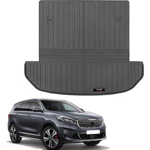 Custom for 2016-2020 Kia Sorento 7 Seat Cargo Mats Trunk Liner with 3rd Rear Seat Backrest Mats All Weather TPE Protection Mat Accessories (for 2016-2020 Kia Sorento)