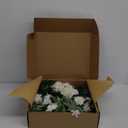 Floroom 6ft Artificial Eucalyptus Garland with Flowers Fake Greenery Faux Floral Vine Garland for Table Decor Wedding Centerpieces Bridal Shower Party Decorations, Ivory White