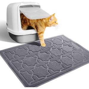 Yimobra Cat Litter Mat, 24"x20" Litter Mat with Litter Lock Mesh, Soft Cat Litter Mat Litter Trapping Mat, Easy to Clean, Non-Slip, Water Resistant, Litter Free Floors, Dark Grey