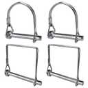 1/4" x 2-3/4" Square and D-Locking 1/4 Safety Coupler Pins Set, Safety Lock, Trailer Pin Buckles, Iron Fence, Cage Door Axle Locking Pins (2+2 Pack)