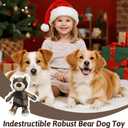 MAXBECK Dog Companion for Heavy Chewers- Indestructible Robust Bear Dog Toy, Resistant Squeaky Dog Toys for Heavy Chewers, Unbreakable Stuffed Plush Dog Toys for Aggressive Chewers (Navy+Purple)