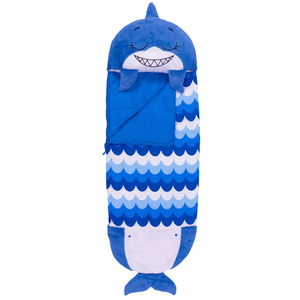 Happy Nappers: Pillow & Sleepy Sack: Medium - Blue Shark - 54 x 20", 2-In-1: Plush Animal Opens Into Sleeping Bag, Soft Play & Nap Character, Kids 3+