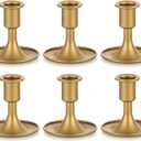 Candlestick Holders Taper Candle Holders, Romadedi Gold Candle Stick Candle Holder for Table Centerpiece, Wedding Reception, Festive Christmas Mantel Decoration or Home Decor, Set of 6 (6 pcs)