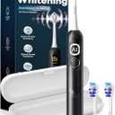 SAKYPRORAL AI Sonic Electric Toothbrush for Adults with Brushing Score & Smart Timer Display, 6-Zone Tracking, Rechargeable Whitening Brush with Soft Heads (Midnight Black)