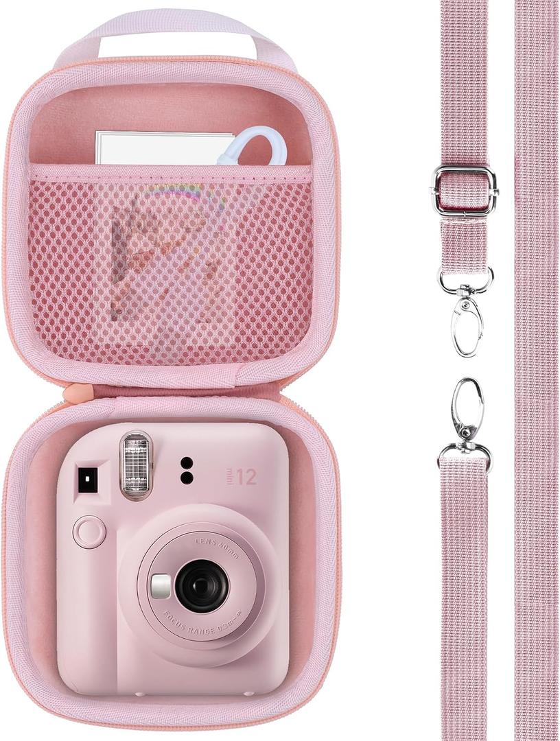 Hard Case Replacement for Fujifilm Instax Mini 12/11 Instant Camera (Blush Pink Case)