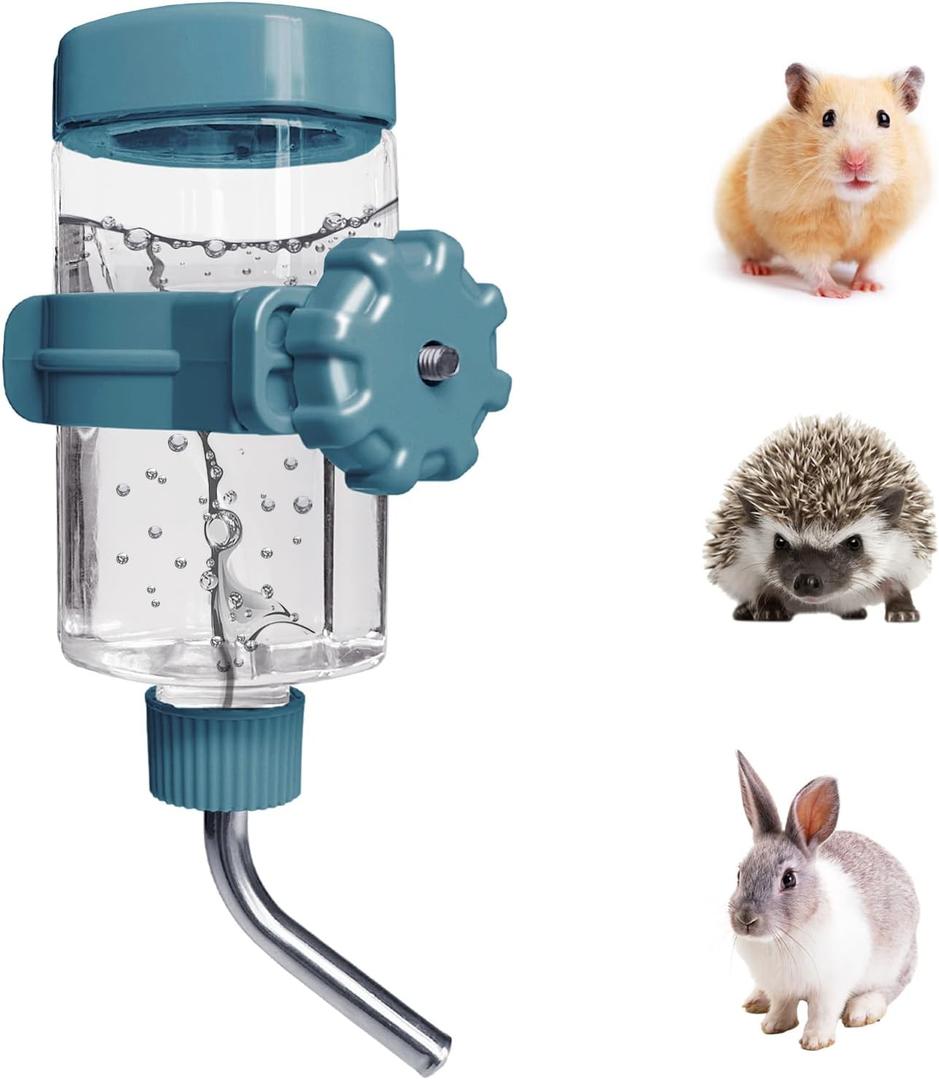 LOS ANDES 12oz No-Drip Water Bottle/Feeder for Guinea Pigs/Hamsters/Bunnies/Ferrets/Squirrel/Hedgehog/Other Small Pets, Cage Water Dispenser for Small Dogs/Cats, 355ml, Blue (12oz(for Guinea Pigs))