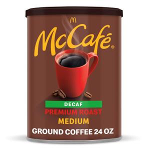 McCafe Premium Roast Decaf, Medium Roast Ground Coffee, 24 oz Canister (EXP 26/Aug/2026)