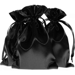 50 Pack Black Satin Gift Bags 5" x 8", Drawstring Jewelry Bags, Wedding Favor Bags, Groomsmen Gift Bags, Party Favor Bags