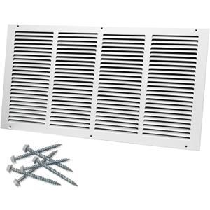 24"W x 12"H [Duct Opening Size] Steel Return Air Grille, Air Return Vent Cover for Ceiling and Sidewall - HVAC Air Vent Covers - [Outer Dimensions: 25.75"W x 13.75"H]