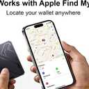2 x Airtag Wallet Tracker Card for Apple: Bluetooth Tracker Smart Card for Men Gifts Passport Tracker with Find My Keys Finder and Item Locator for Keys Luggage Passport, iOS Only (1 Pack)