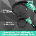 ValueMax 2-piece Strap Wrench Set, Adjustable Oil Filter Wrench with Max Diameter 4" (Small) and 6"(Large) for Shower Head Water Filter, Jar Opener Set, Green
