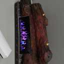 Electric Fireplace Logs Realistic Flame Effect Candle LED Flame Light USB Powered Electric Fireplace Remote Control Fireplace Placement Home Decoration 12.4*5.91*7.87 In No Heat Function (Brown)