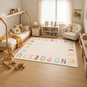 SHIPKEY Alphabet Rug Play Rugs for Kids Large Soft Nursery Mat 5x7ft
Colored Bedroom Area Rugs, Non-Slip Mat, Carpet for Living Room, 150x210cm