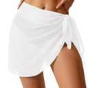 Holipick Chiffon Sarong Coverup Sheer Beach Wrap Skirt Swimsuit White