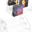 2 Pack 3Tier Clear Acrylic CD Organizers, Display Rack Holds up to 36 Standard DVD Cases for Media Storage and Organization
