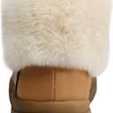 Bigwow Girls Warm Snow Boots Winter Ankle Boots Fuzzy Plush Non-Slip Sole for Toddler Kids (11 Little Kid, Brown)