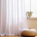 LIMON HOME White Linen Curtains 63 inch Length Pinch Pleat Curtains for Living Room (40"W x 63"L (Pack of 2))