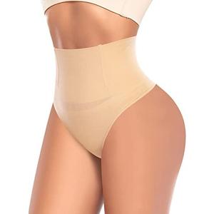 Werena Tummy Control Thong Shapewear for Women High Waist Shaping Underwear Seamless Body Shaper Panties Girdle Size S