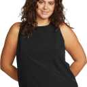 Eddie Bauer Women's Women's Plus Departure Crew Neck Tank (Black, XXL)