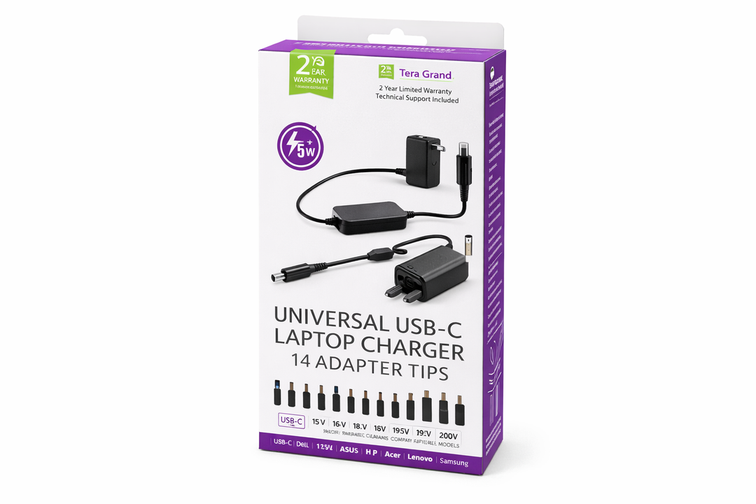 Retractable Universal USB C Laptop Charger